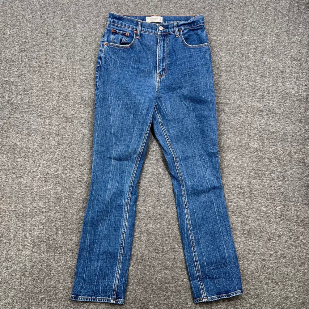 Abercrombie & Fitch The 90s Slim‎ Straight Ultra High Rise Jeans Blue 27  Medium